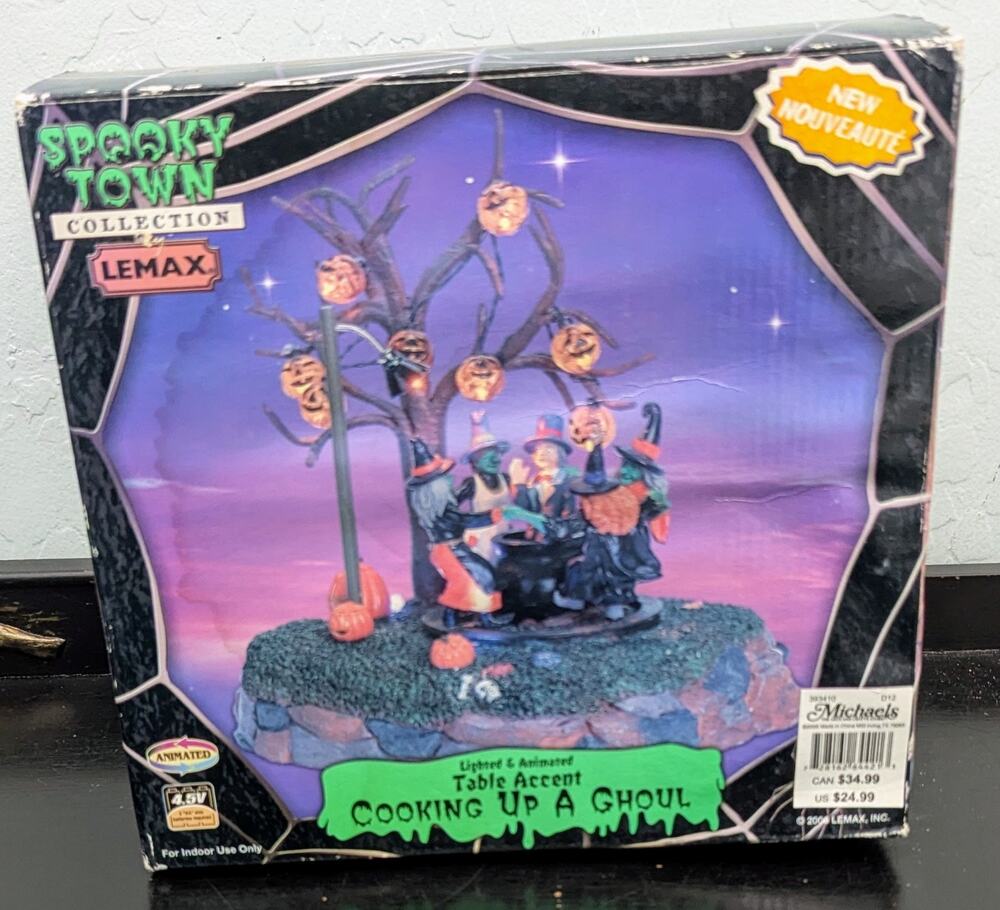 Lemax Halloween Spooky Town COOKING UP A GHOUL Vintage Village Motion Works